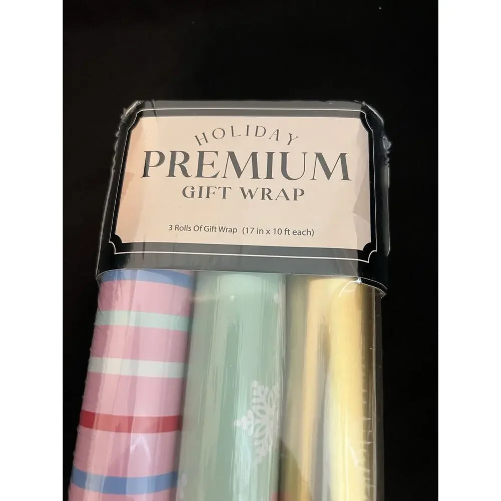 Premium Wrapping Paper Set NWT Holiday Gift Wrap With Tags
